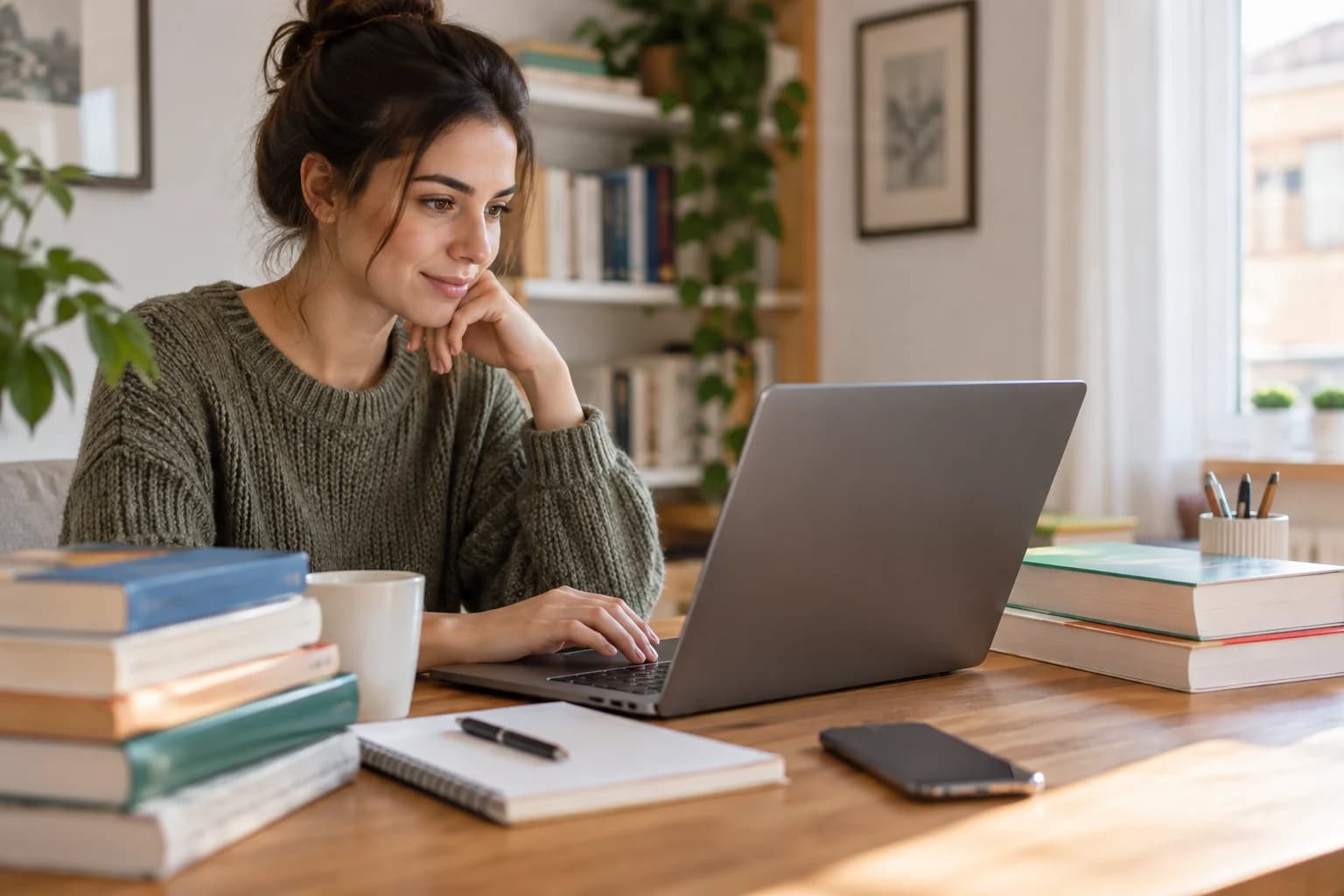 Persona che acquista libri online da Libraccio al computer